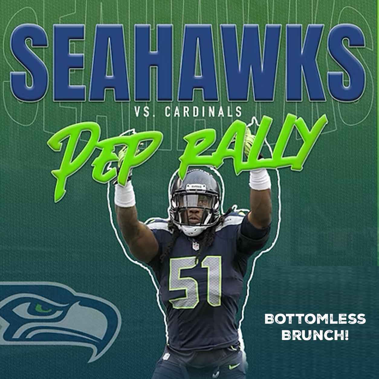 lazybird Seahawks pep-rally event graphic