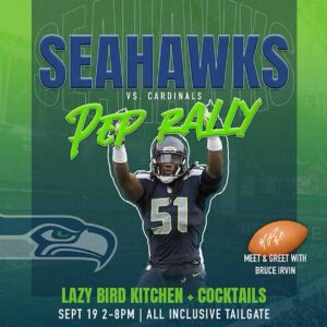 lazybird Seahawks pep-rally event graphic